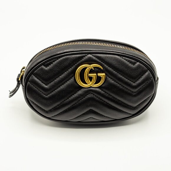 Women\'s Black Leather GG Marmont Waist Belt main image 4